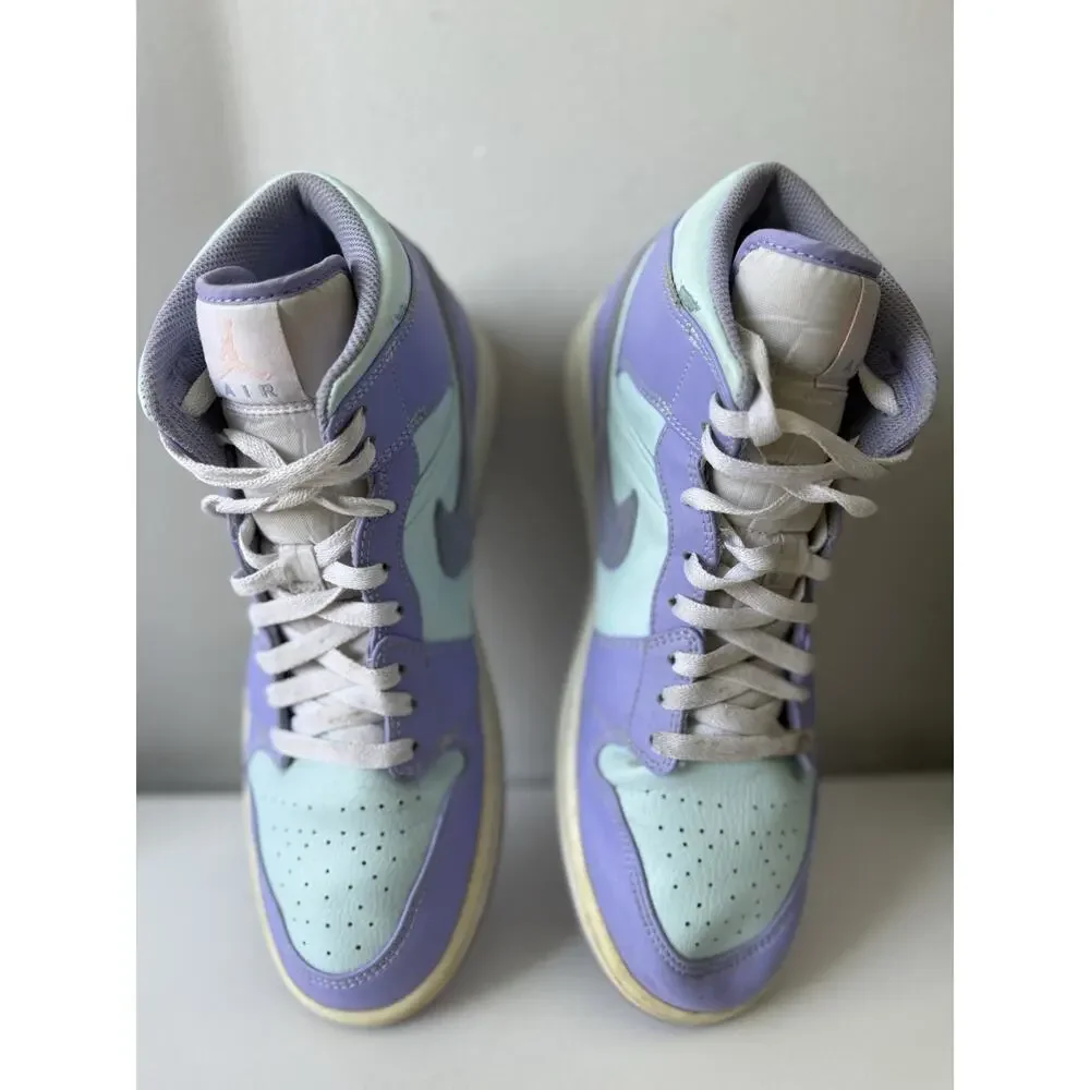 Jordan 1 Mid Men's Size 11.5 Purple Aqua (used) 554724-500